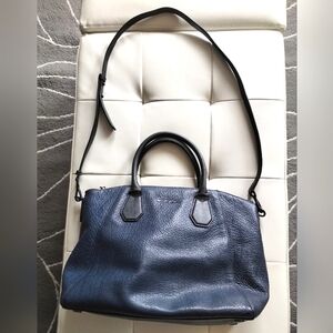 Michael Kors Pebbled Leather Two Tone Satchel Convertible Crossbody Bag